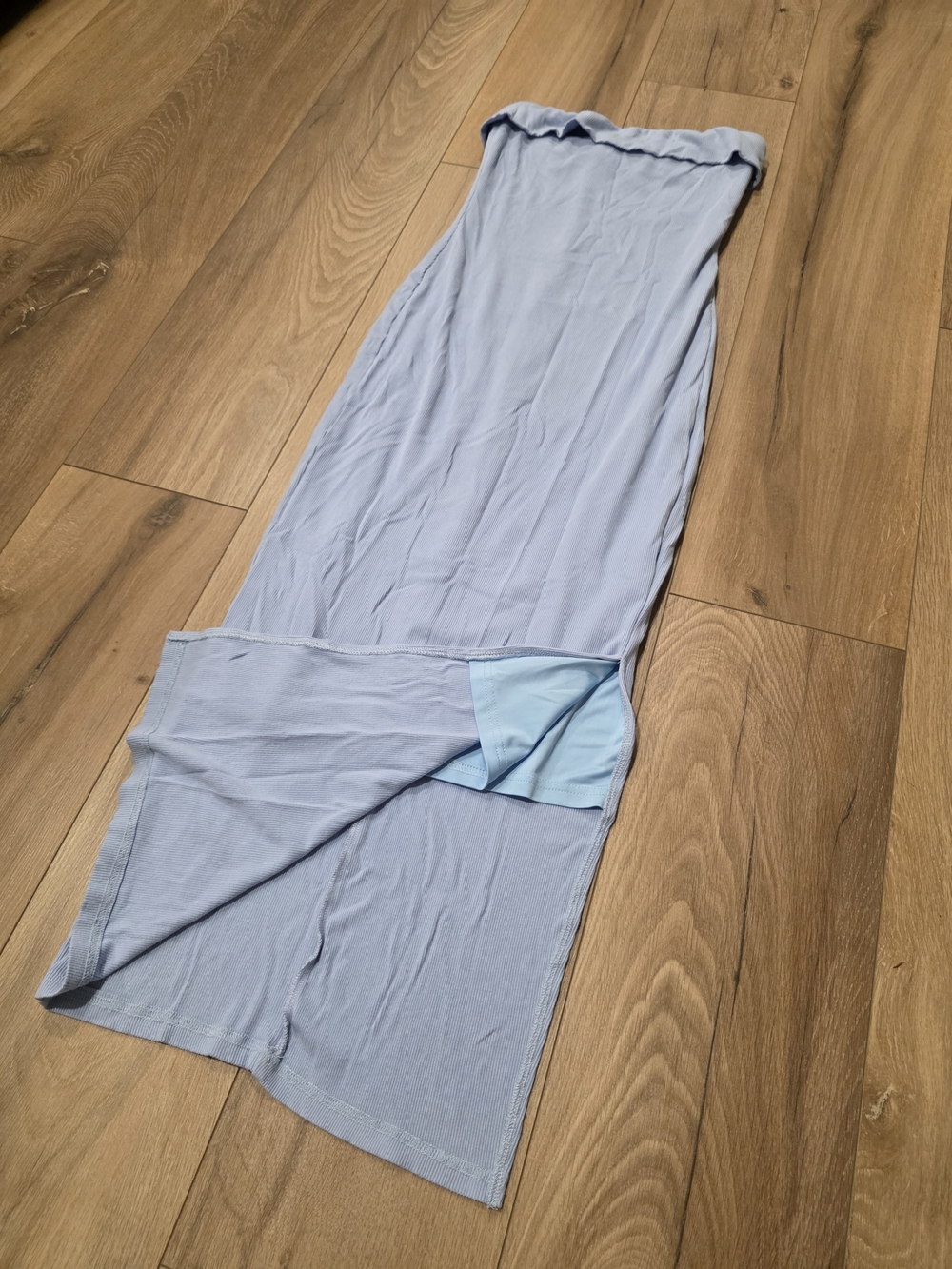Bodycon Strapless Light Blue Women’s Maxi Tube Dress - Picture 3 of 6